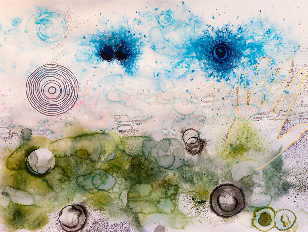 At The Gate, 2025. mixed media. 18x24