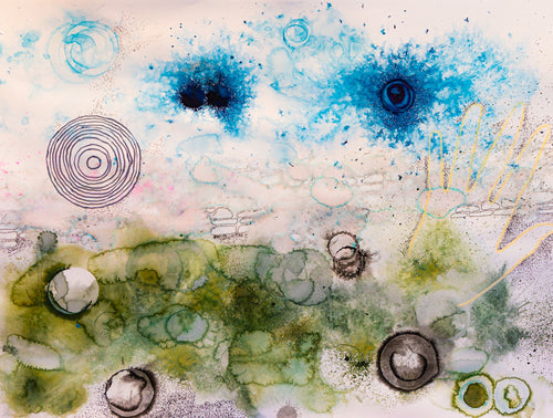 At The Gate, 2025. mixed media. 18x24