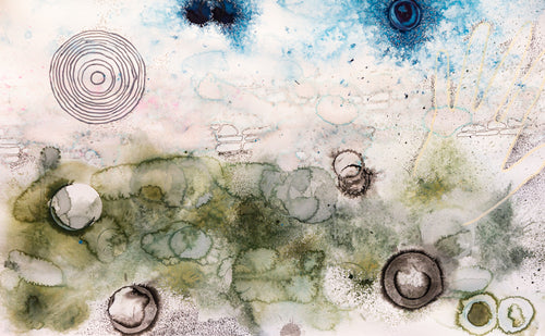 At The Gate, 2025. mixed media. 18x24
