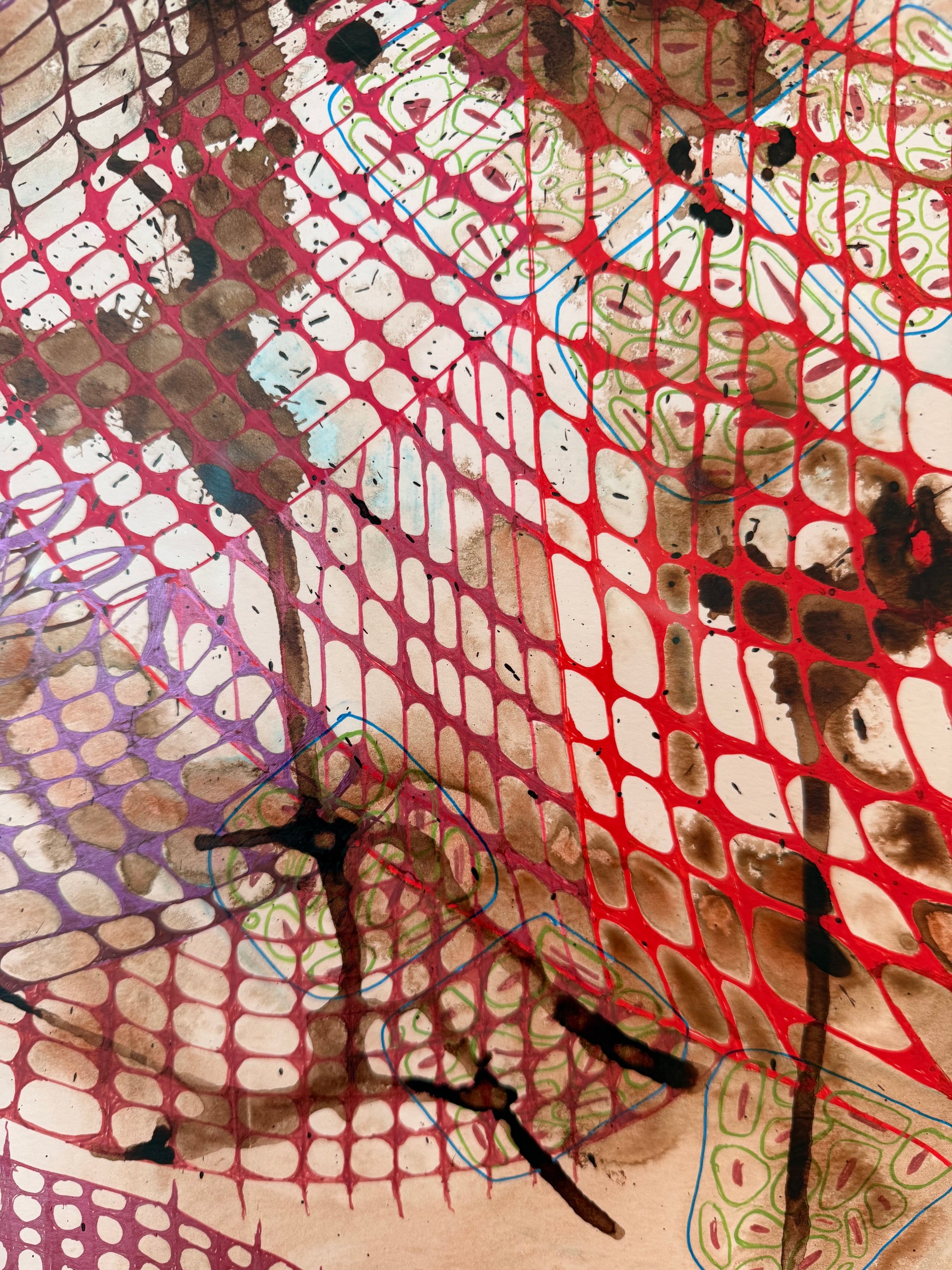 Molecular, 2025, inks. Framed