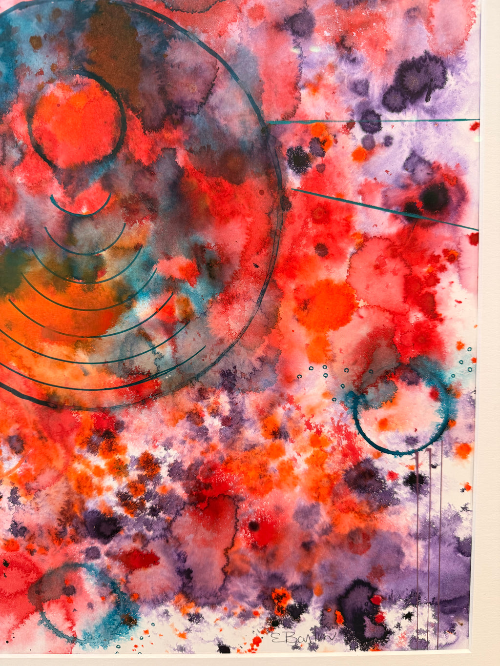 Surface World, 2025, inks. Framed