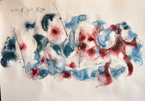 Baited Breath, 2025. Ink. Framed.