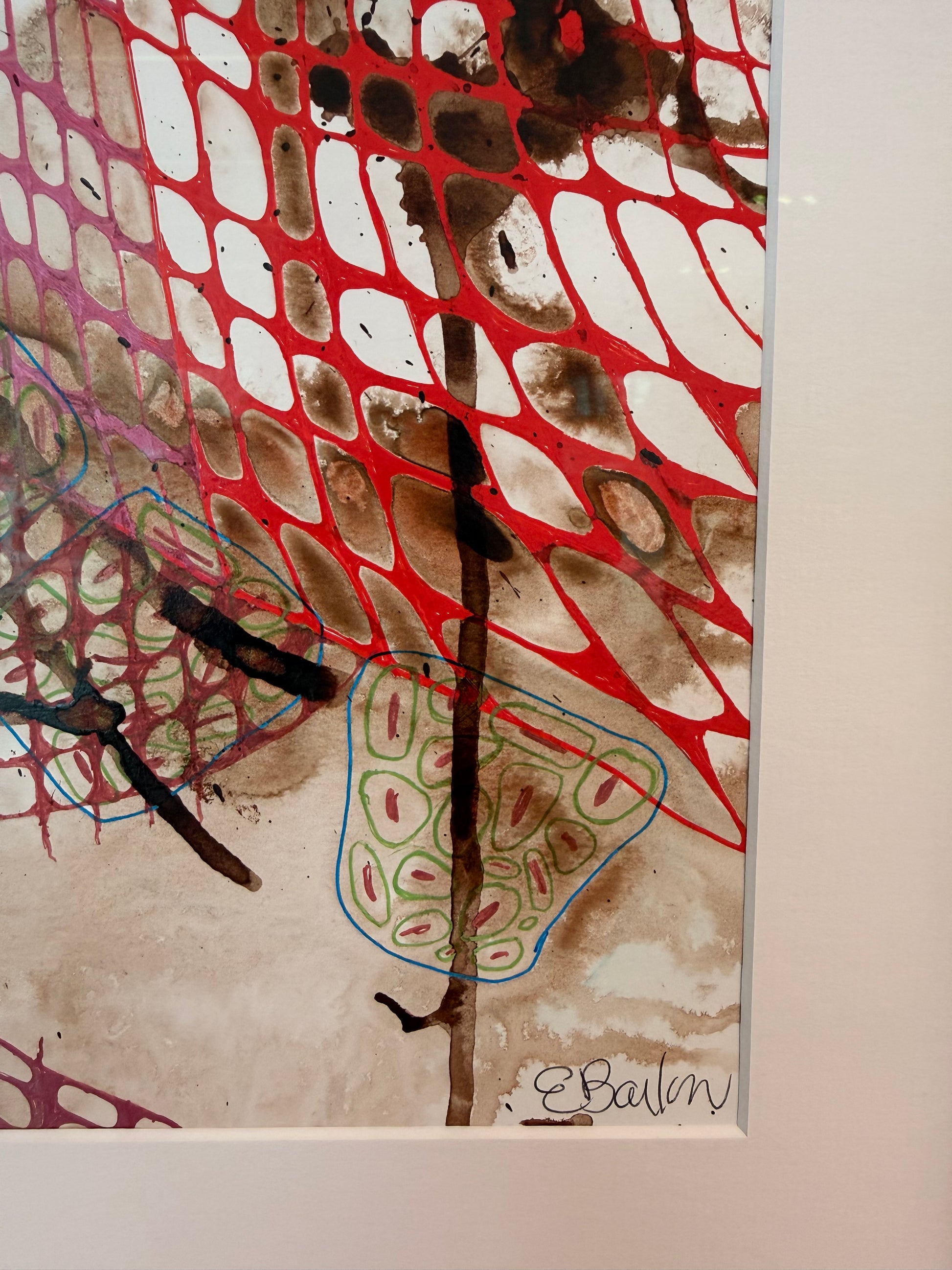 Molecular, 2025, inks. Framed