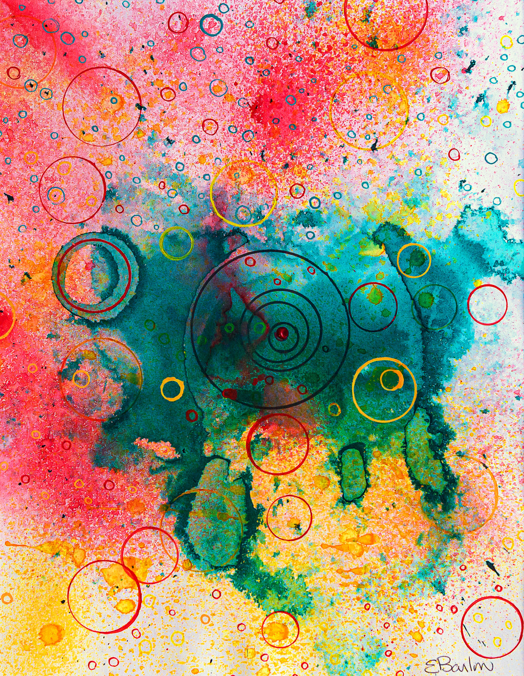 Intergalactic Crab, 2025, inks. Framed