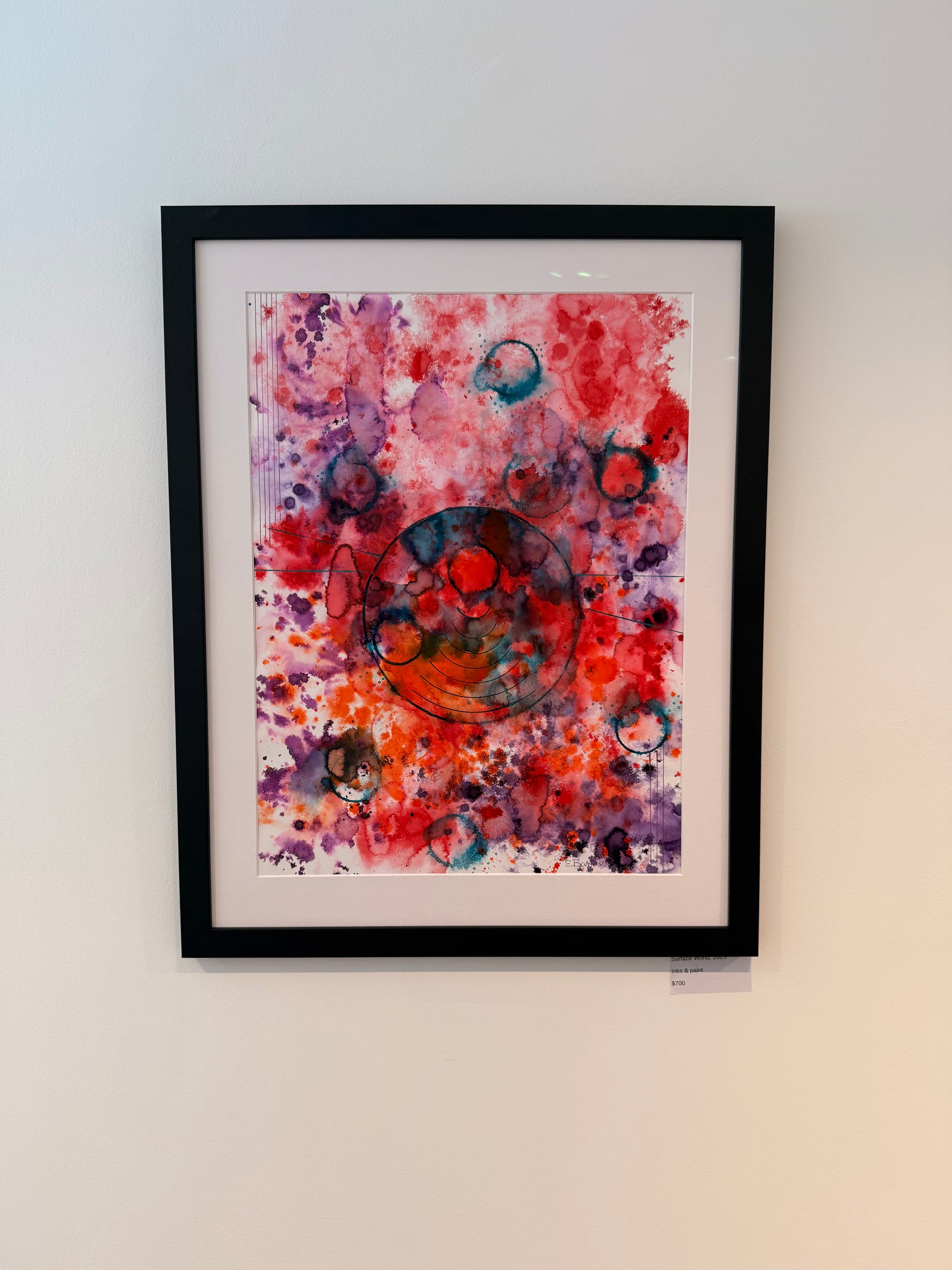 Surface World, 2025, inks. Framed