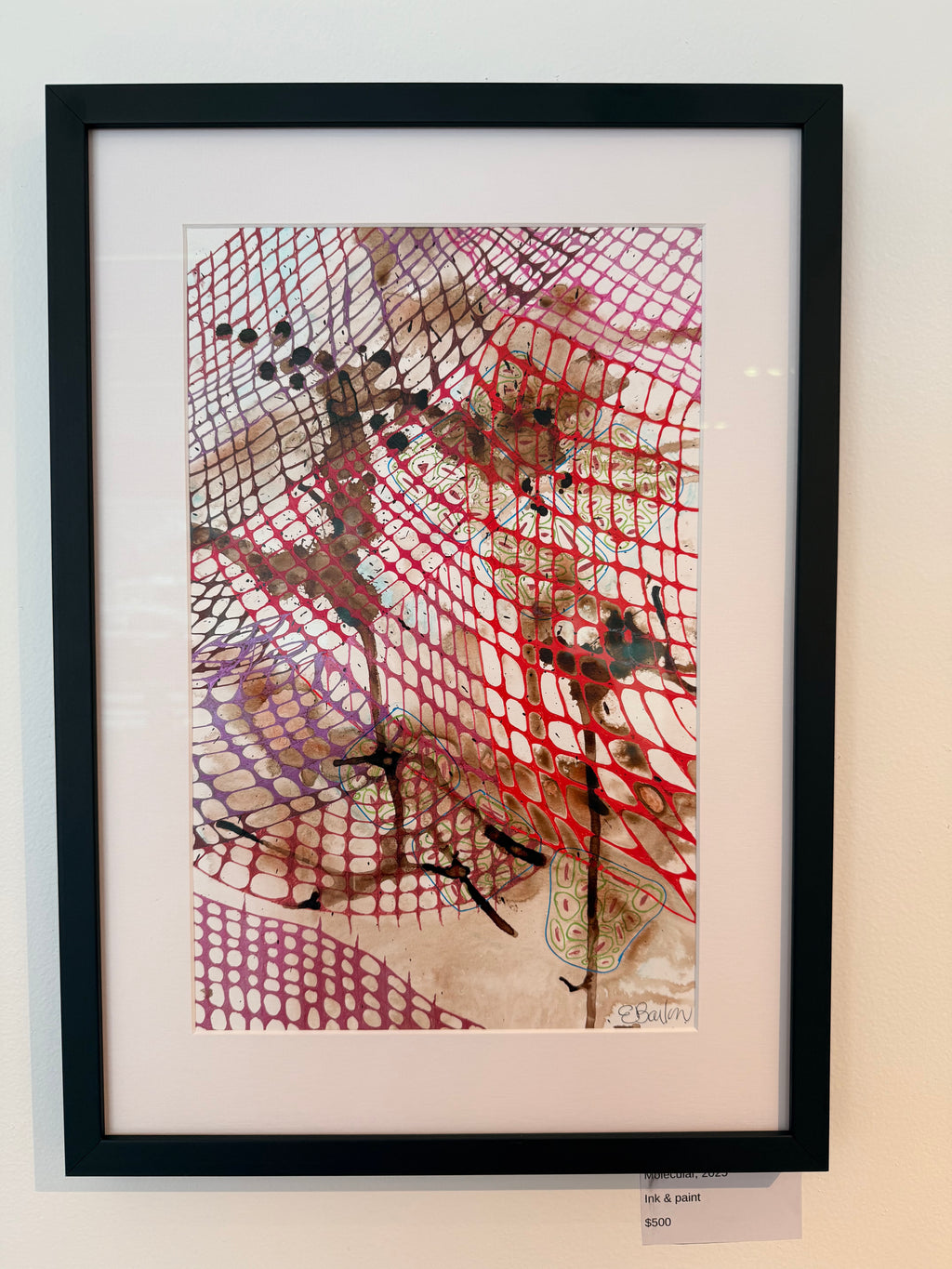 Molecular, 2025, inks. Framed