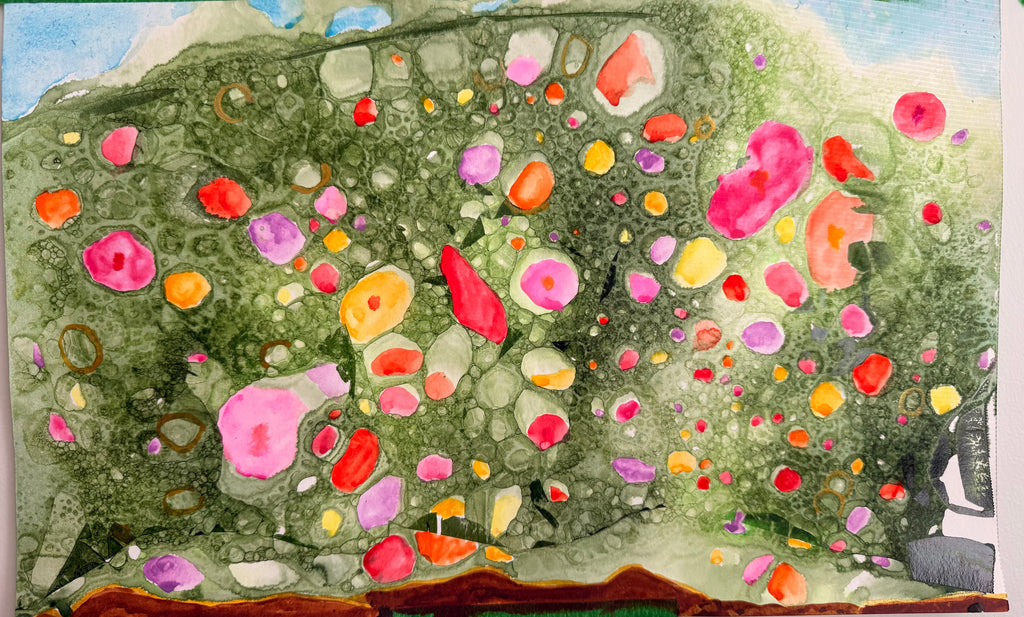 Flower Bed, 2026. ink & watercolour on paper