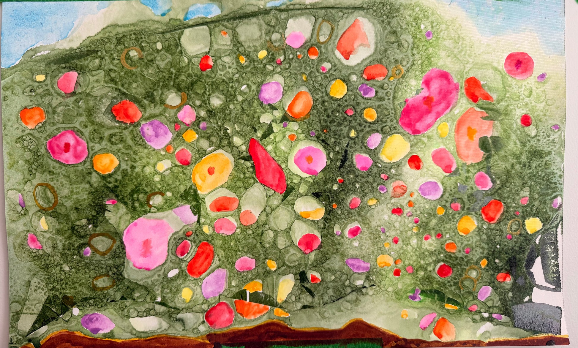 Flower Bed, 2026. ink & watercolour on paper