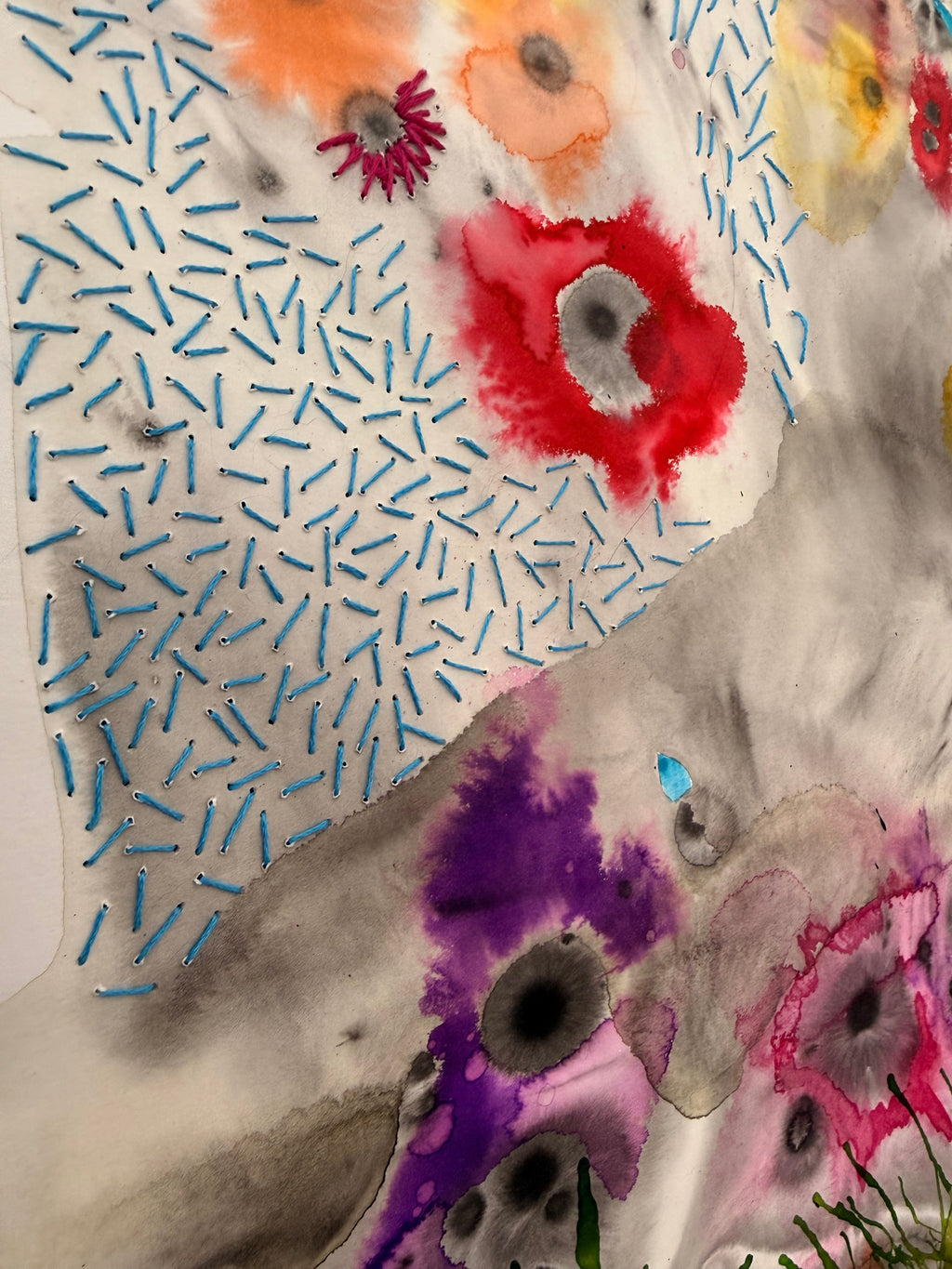 Wild, 2026. ink & thread on paper