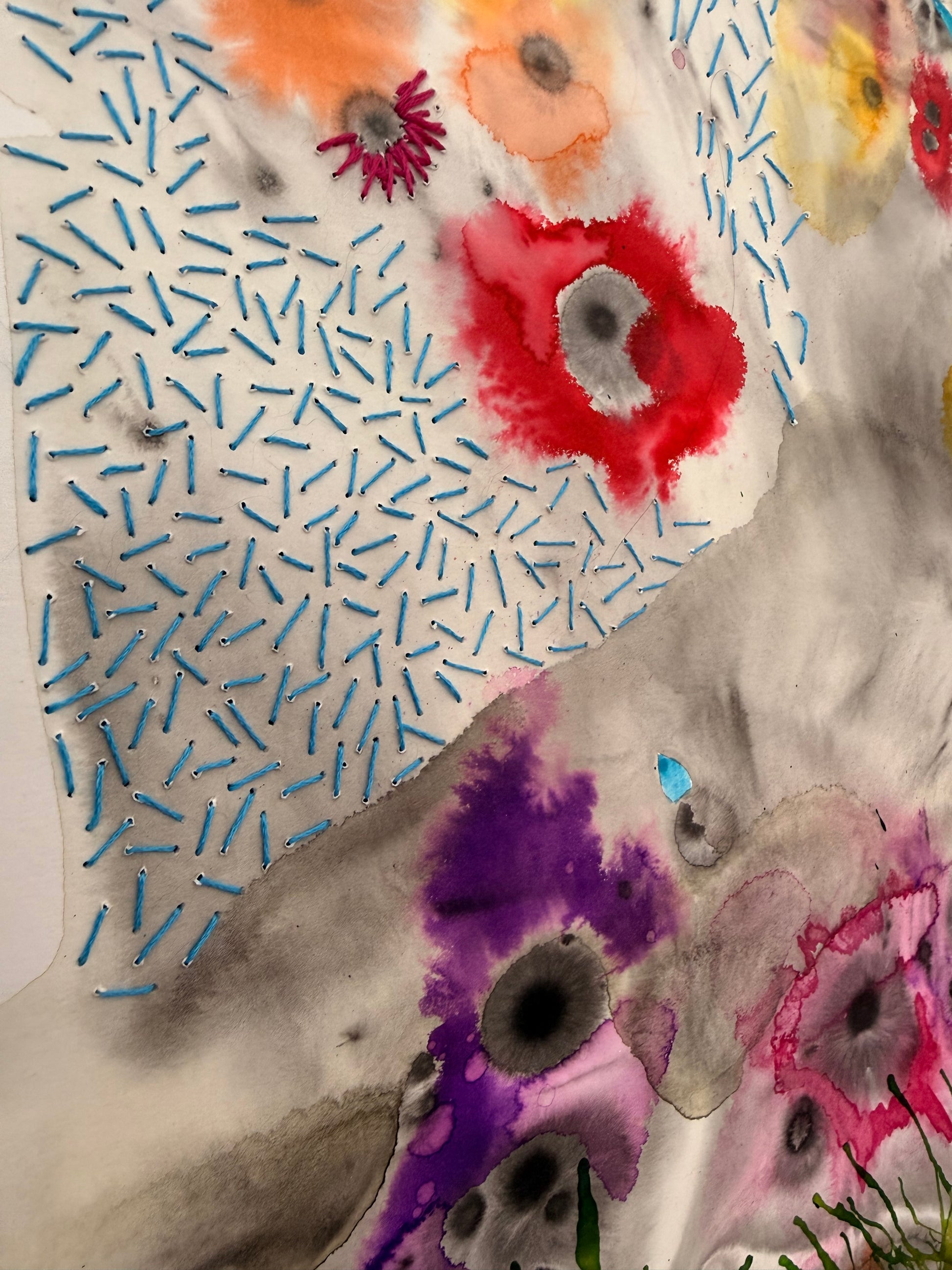 Wild, 2026. ink & thread on paper