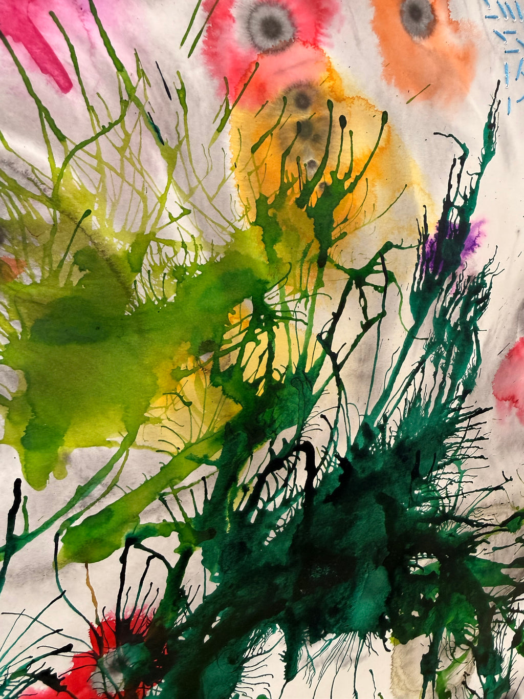 Wild, 2026. ink & thread on paper
