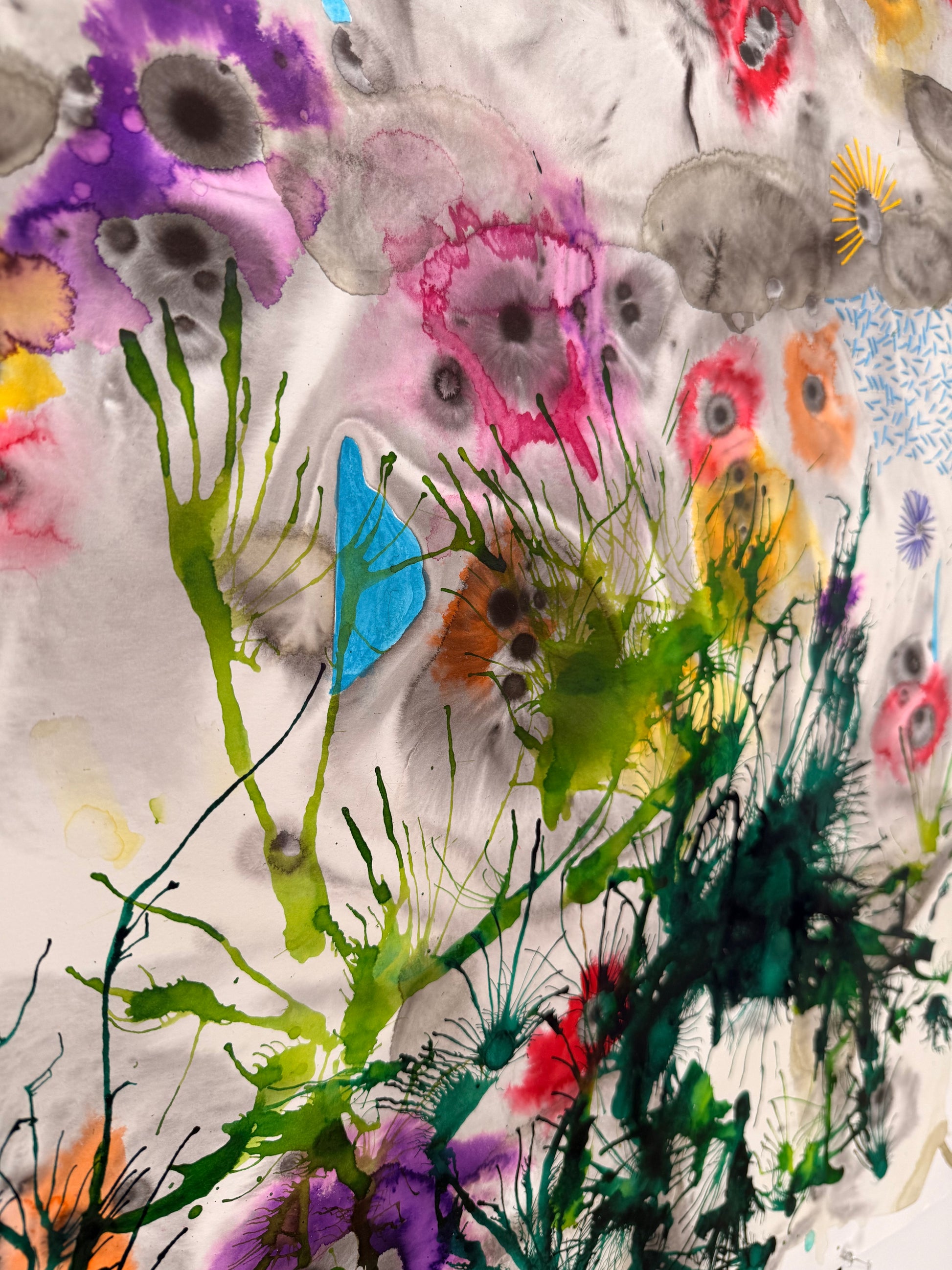 Wild, 2026. ink & thread on paper