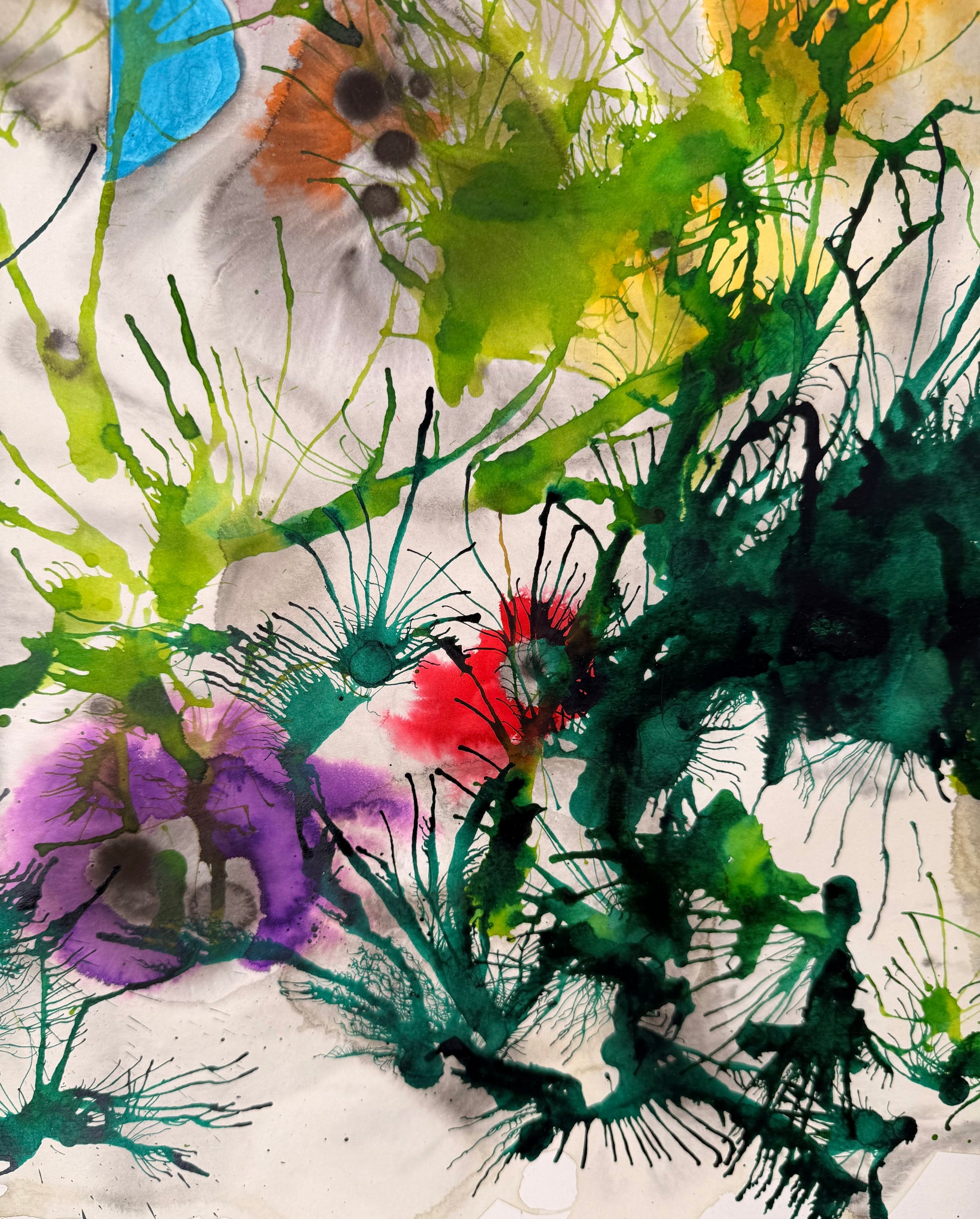 Wild, 2026. ink & thread on paper