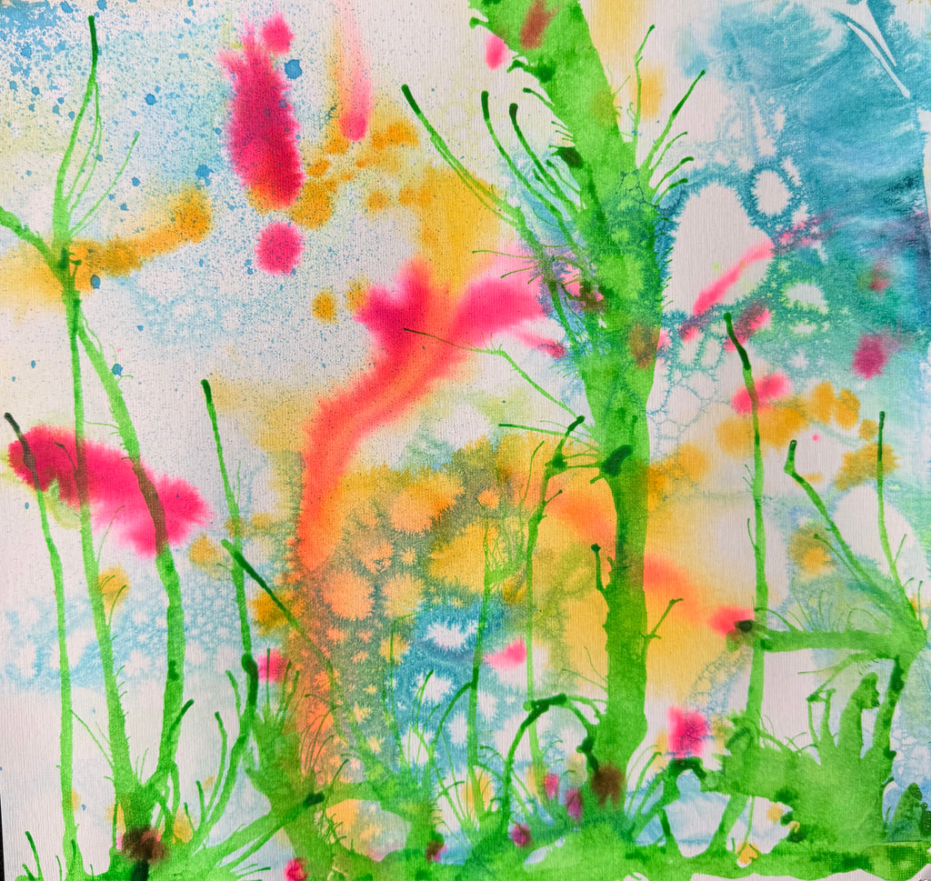 Sunlight on Blooms, 2026. ink on paper