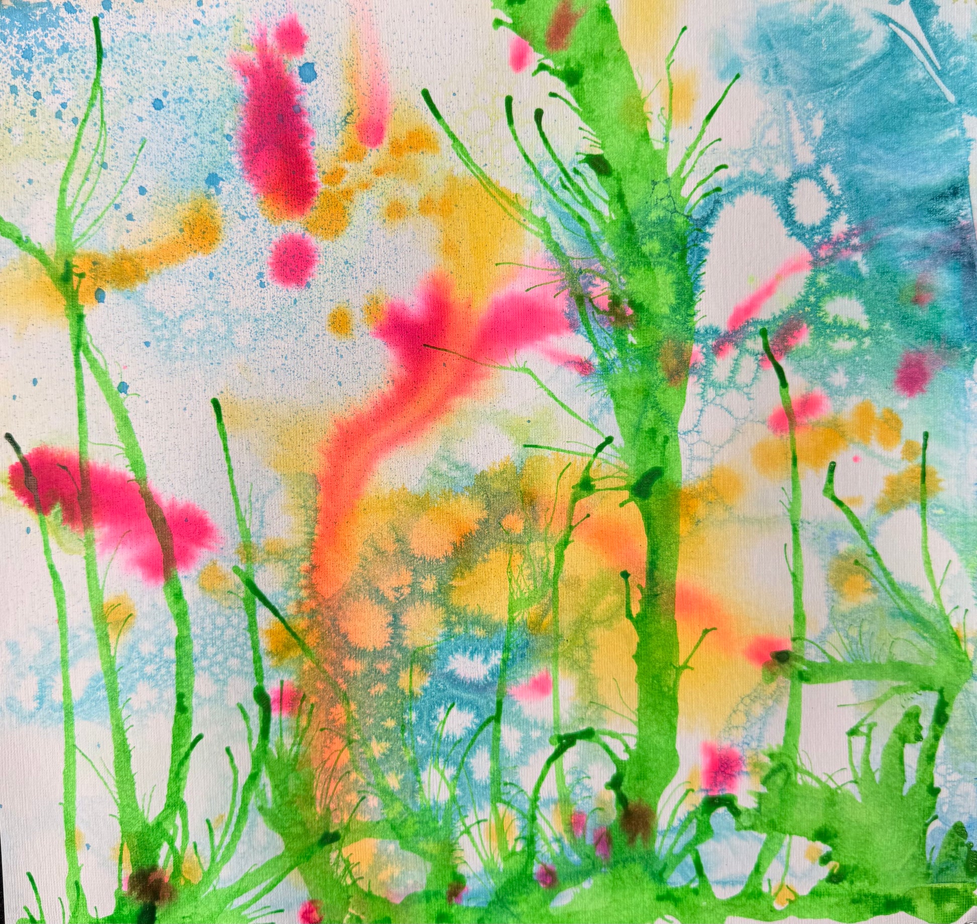 Sunlight on Blooms, 2026. ink on paper
