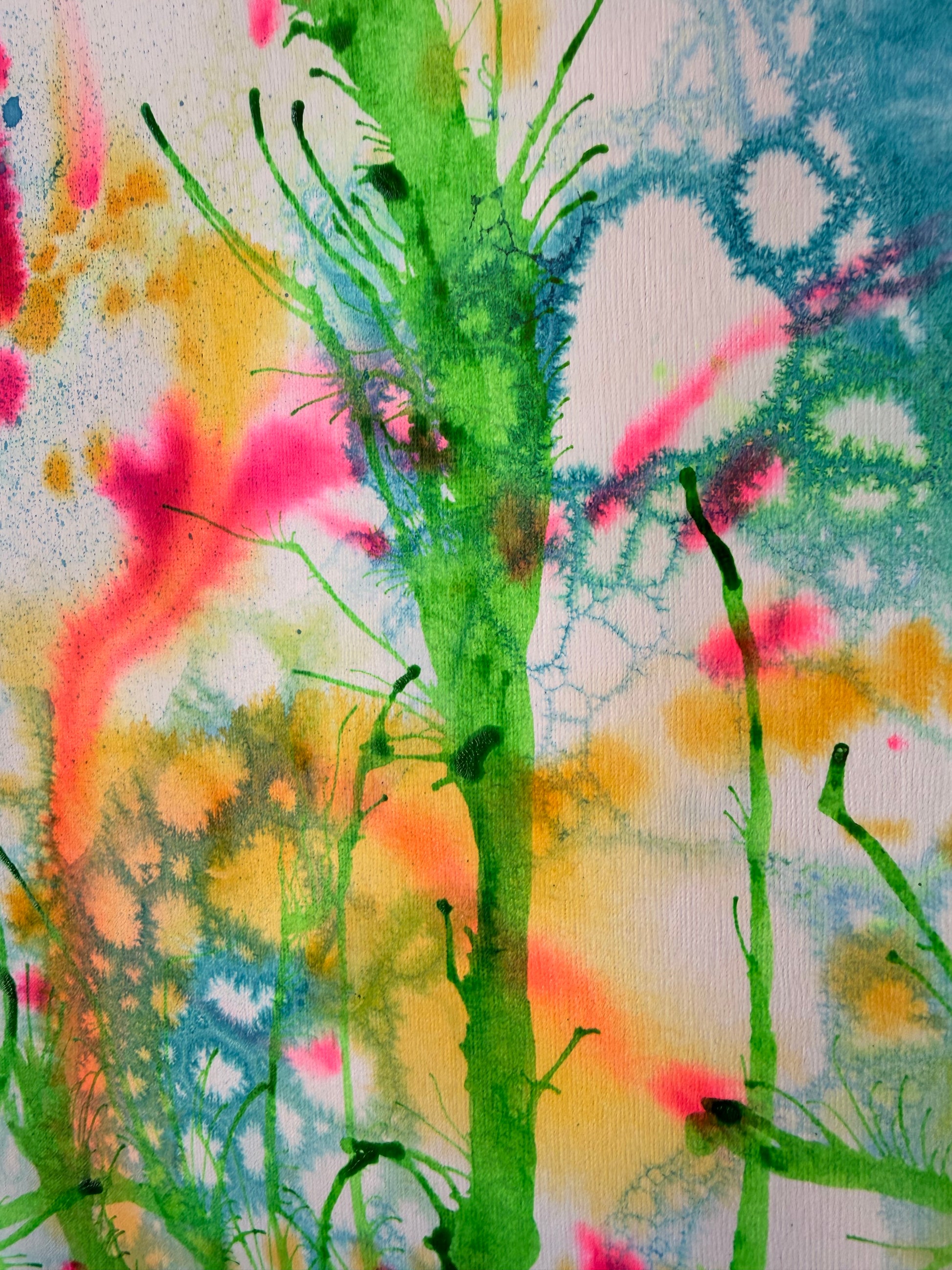 Sunlight on Blooms, 2026. ink on paper