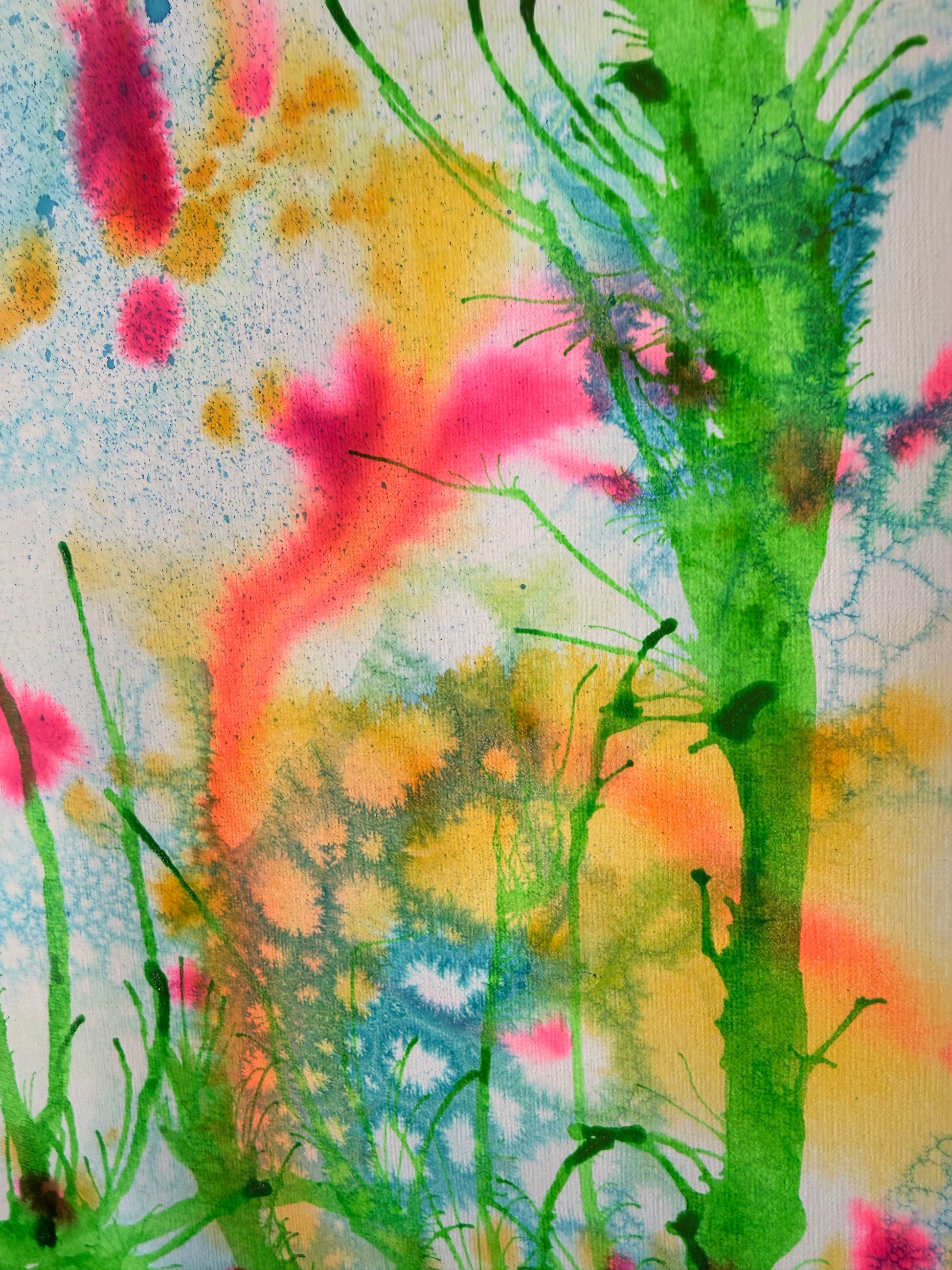 Sunlight on Blooms, 2026. ink on paper